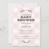 Land Gingham Baby shower Kaart (Voorkant)