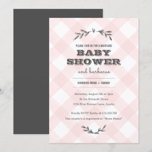 Land Gingham Baby shower Kaart
