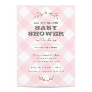 Land Gingham Baby shower Kaart
