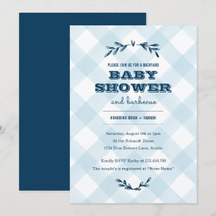 Land Gingham Baby shower Kaart