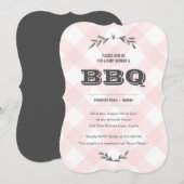 Land Gingham Baby shower Kaart (Voorkant / Achterkant)