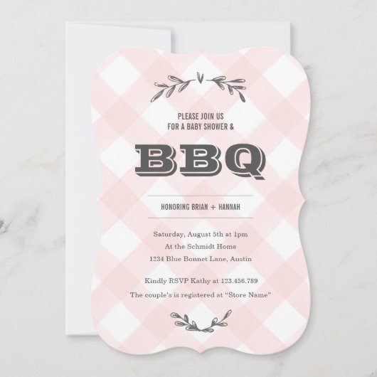 Land Gingham Baby shower Kaart (Voorkant)