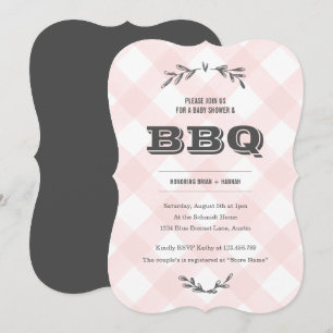 Land Gingham Baby shower Kaart