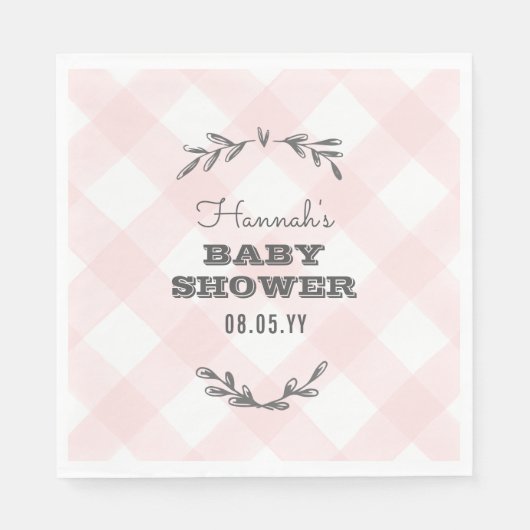Land Gingham Baby shower Servet (Voorkant)