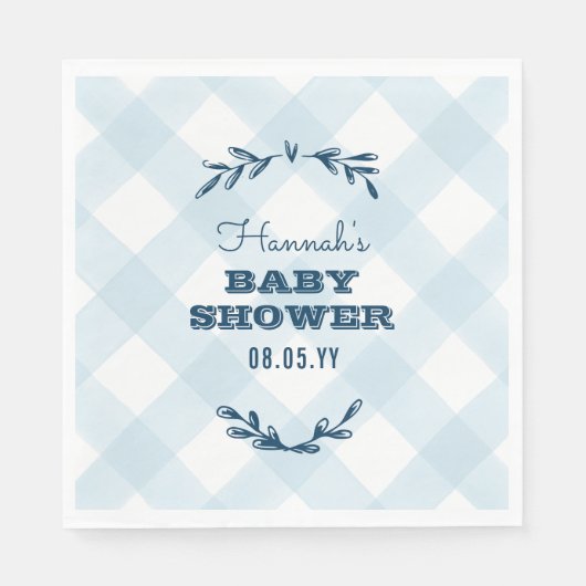 Land Gingham Baby shower Servetten (Voorkant)