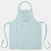 Land Gingham Check Blue en White - op maat gemaakt Schort (Voorkant)