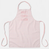 Land Gingham Check Pink and White - gepersonalisee Schort (Voorkant)