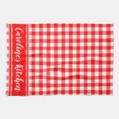 Land Gingham Decor Farmhouse Custom Red Theedoek (Horizontaal)