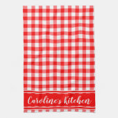 Land Gingham Decor Farmhouse Custom Red Theedoek (Verticaal)