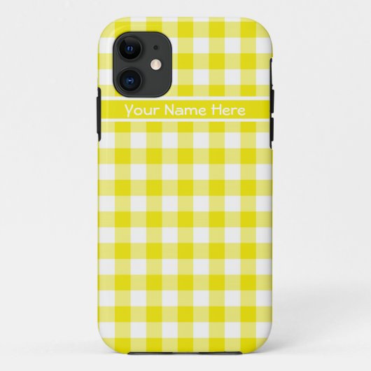 Land Gingham in Lemon Yellow and White Case-Mate iPhone Case (Achterkant)