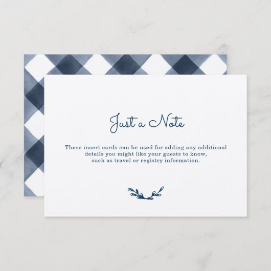 Land Gingham Kaarten invoegen (Voorkant / Achterkant)