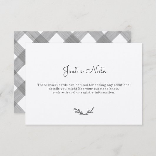 Land Gingham Kaarten invoegen (Voorkant / Achterkant)