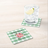 Land Gingham Wilde Rozen B & B Aangepaste boerderi Kartonnen Onderzetters (Insitu)