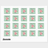Land Gingham Wilde Rozen B & B Aangepaste boerderi Vierkante Sticker (Vel)
