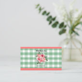 Land Gingham Wilde Rozen B & B Aangepaste boerderi Visitekaartje (Staand voorkant)