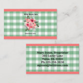 Land Gingham Wilde Rozen B & B Aangepaste boerderi Visitekaartje (Voorkant / Achterkant)