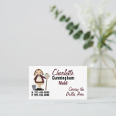 Land Girl House Cleaning Visitekaartje (Staand voorkant)