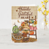 Land Gnome geeft Bedankt met een grateful Heart Kaart (Gele Bloem)