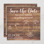 Land Gold Rustic Wood tijdlijnhuwelijk Save The Date (Voorkant / Achterkant)