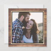 Land Gold Rustic Wood tijdlijnhuwelijk Save The Date (Achterkant)