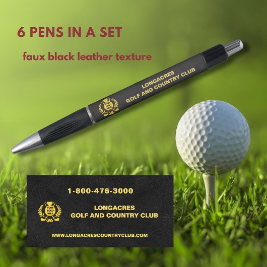 Land & Golfclub Logo Telefoon Lederen Textuur Pen