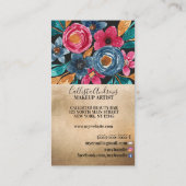 Land Goud Rood Blauw Herfst Goud Waterverf Bloem Visitekaartje (Achterkant)