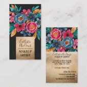 Land Goud Rood Blauw Herfst Goud Waterverf Bloem Visitekaartje (Voorkant / Achterkant)