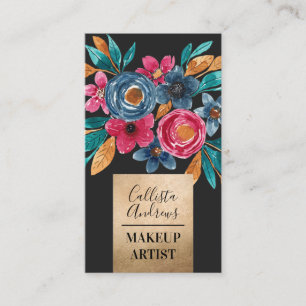 Land Goud Rood Blauw Herfst Goud Waterverf Bloem Visitekaartje