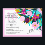 Land Gouden Roze Bloemen Bladeren Border Sweet 16 Kaart<br><div class="desc">Deze schattige en landelijke zoete zestien verjaardagsfeestje uitnodiging is perfect voor de zomer en de lente seizoen. Het beschikt over handgetekende bordeauxrode, goudgele, blauwgroen groene, blozend roze, aquablauw en neonroze bloemen en bladeren geïllustreerde bloembundel op de top van een blozend roze rand en witte achtergrond. Het is , elegant, uniek...</div>