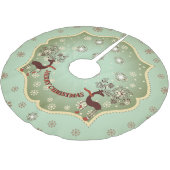 Land Green Whimsical Reindeer Kerstboom Rok (Gekanteld)