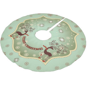 Land Green Whimsical Reindeer Kerstboom Rok