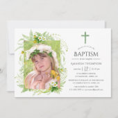 Land Greenery Baptism of Christening Kaart (Voorkant)