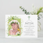 Land Greenery Baptism of Christening Kaart (Staand voorkant)