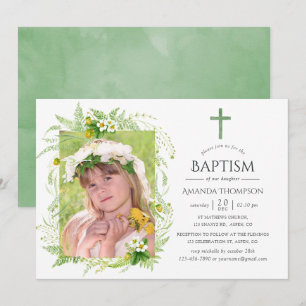 Land Greenery Baptism of Christening Kaart