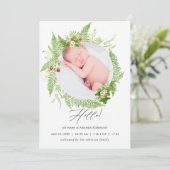Land Greenery Birth Announement Foto Card Aankondiging (Staand voorkant)