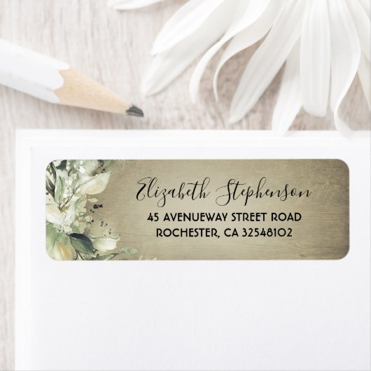 Land Greenery en Wood Rustic Etiket (Insitu)