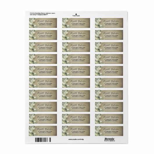 Land Greenery en Wood Rustic Etiket (Full Sheet)