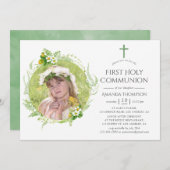 Land Greenery First Heilige Communie Kaart (Voorkant / Achterkant)
