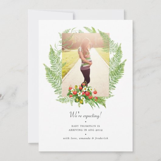 Land Greenery Foto Zwangerschap Aankondiging (Voorkant)