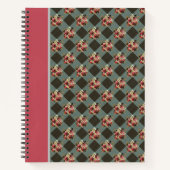  Land Grijs Gingham Bloemen Notitieboek (Voorkant)