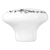 Land Grijze Bloem Krans Keramische Knop (Zijkant)