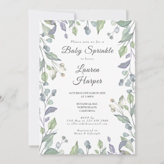 Land groen Baby Sprinkle / Douche Kaart (Voorkant)