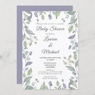 Land groen koppels Baby shower Kaart