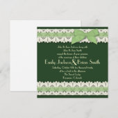 Land groene lint kant bruiloft uitnodigingen (Voorkant / Achterkant)