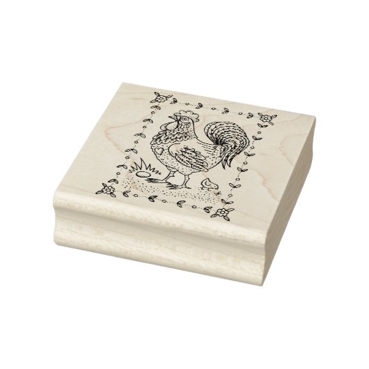 LAND HAAN, EI & CHICK FOLK ART GRENS NICE RUBBERSTEMPEL (Stempel)