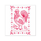 LAND HAAN, EI & CHICK FOLK ART GRENS NICE  ZELFINKTENDE STEMPEL (Design)