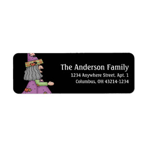 Land Halloween Witch Return Address Labels