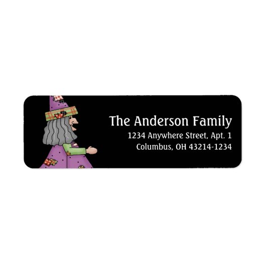 Land Halloween Witch Return Address Labels (Voorkant)