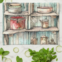 Land  hand getekend Rustiek kunstwerk