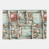 Land  hand getekend Rustiek kunstwerk Theedoek (Horizontaal)